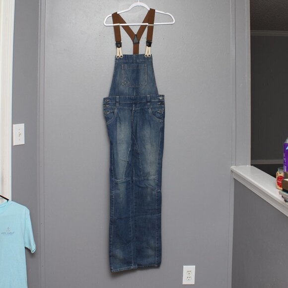MNG Jeans brown strap denim overalls - Picture 1 of 4